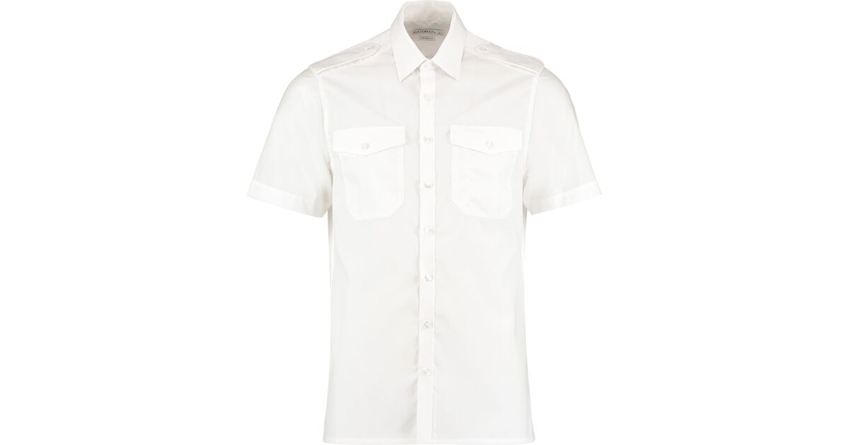 Kustom Kit Pilot Shirt Short Sleeved Tailored Fit Brand Identity